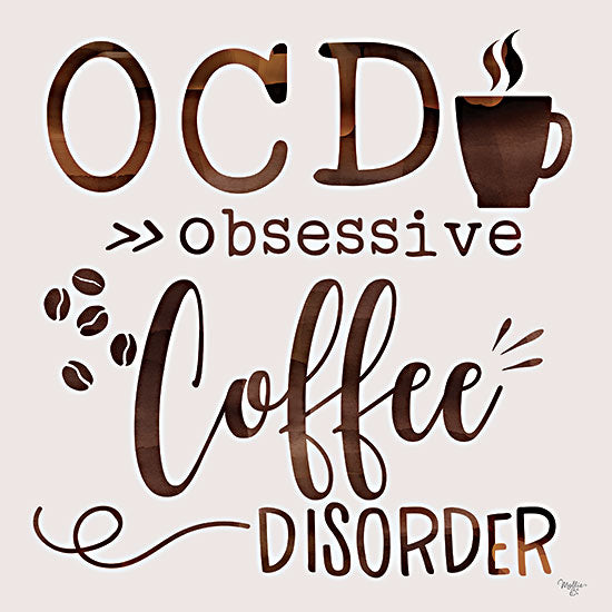 Mollie B. MOL2155 - MOL2155 - Obsessive Coffee Disorder - 12x12 OCD, Obsessive Coffee Disorder, Humorous, Kitchen, Coffee, Drink, Signs from Penny Lane