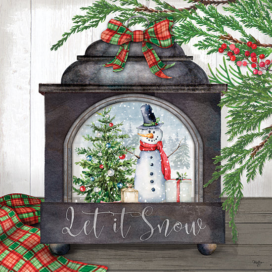 Mollie B. MOL2177 - MOL2177 - Let It Snow Snowglobe - 12x12 Christmas, Holidays, Snowman, Winter, Snowglobe, Pine Sprigs, Let It Snow from Penny Lane