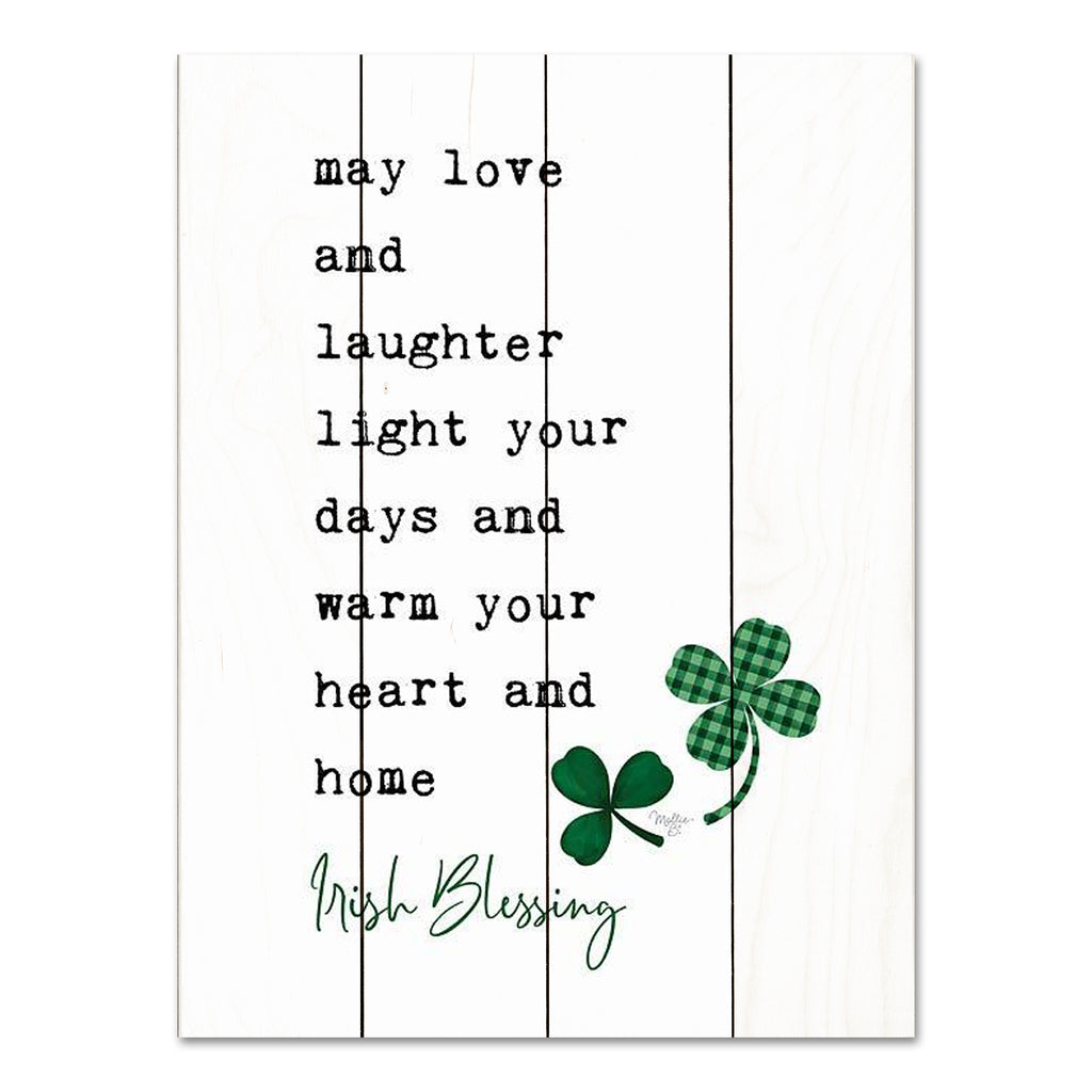 Mollie B. MOL2481PAL - MOL2481PAL - Irish Blessing - 12x16 St. Patrick's Day, Irish Blessing, Love and Laughter, Home, Shamrocks, Typography, Signs, Green from Penny Lane