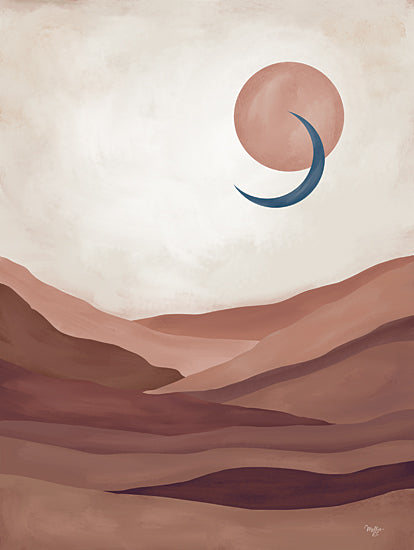 Mollie B. MOL2489 - MOL2489 - Desert Sun and Moon - 12x16 Abstract, Southwestern, Moon, Sun, Desert, Landscape, Clay Colors, Neutral Palette from Penny Lane