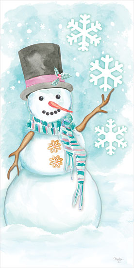 Mollie B. MOL2534 - MOL2534 - Candy Pastel Snowman    - 9x18 Winter, Snowman, Top Hat, Snowflakes, Snow from Penny Lane
