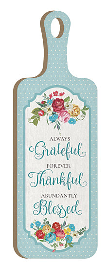 Mollie B. MOL2553CB - MOL2553CB - Grateful, Thankful, Blessed - 6x18 Kitchen, Cutting Board, Inspirational, Grateful, Thankful, Blessed, Flowers, Typography, Signs, Textual Art from Penny Lane