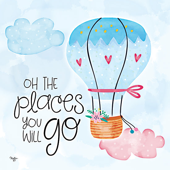 Mollie B. MOL2586 - MOL2586 - Oh the Places You Will Go - 12x12 Children, Inspirational, Oh the Places You Will Go, Typography, Signs, Textual Art, Hot Air Balloon, Whimsical from Penny Lane