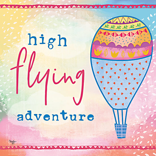 Mollie B. MOL2588 - MOL2588 - High Flying Adventure - 12x12 Children, Inspirational, High Flying Adventure, Typography, Signs, Textual Art, Hot Air Balloon, Whimsical from Penny Lane