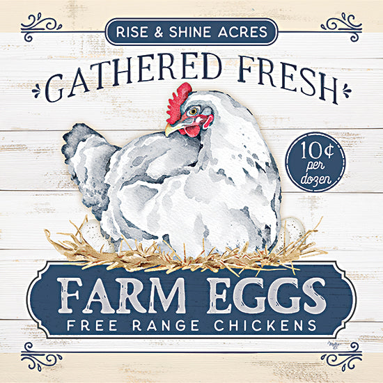 Mollie B. MOL2679 - MOL2679 - Gathered Fresh Farm Eggs - 12x12 Farm, Kitchen, Chicken, Rise & Shine Acres Gathered Fresh Farm Eggs, Typography, Signs, Textual Art, Advertisements from Penny Lane