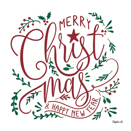Mollie B. MOL2712 - MOL2712 - Merry Christ-mas I - 12x12 Christmas, Holidays, Merry Christmas & Happy New Year, Typography, Signs, Textual Art, Greenery, Berries, Green, Red, Winter, New Year's from Penny Lane