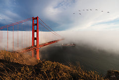 MPP1074 - Evening Fog at the Golden Gate Bridge - 18x12