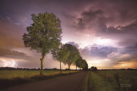 Martin Podt MPP220 - Trees and Lightning - Trees, Path, Clouds, Landscape, Nature, Photography from Penny Lane Publishing