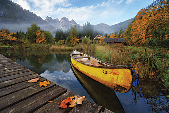 Martin Podt MPP639 - MPP639 - Lara - 18x12 Lake, Canoe, Dock, Autumn, Lodge, Landscape, Photography from Penny Lane