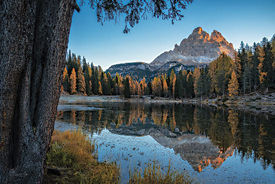 Martin Podt MPP879 - MPP879 - Dolomites Reflection at Sunrise - 18x12 Photography, Landscape, Lake, Mountains, Trees, Reflection, Nature from Penny Lane