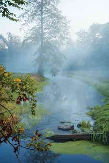 Martin Podt MPP977 - MPP977 - Perfect Start of Autumn - 12x18 Photography, Landscape, Pond, Fall, Trees, Leaves,  Fog, Reflection, Nature from Penny Lane