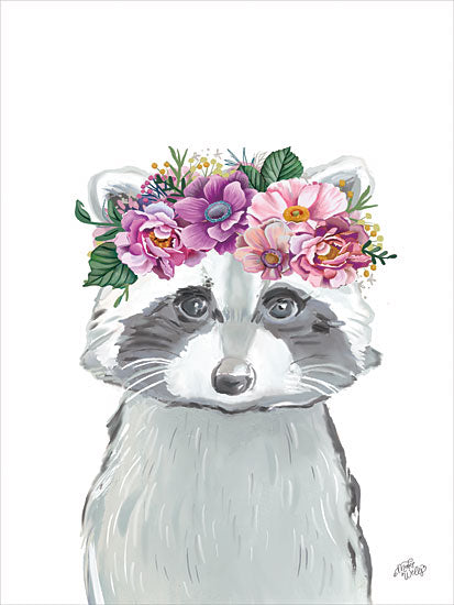 MakeWells MW109 - MW109 - Baby Raccoon - 12x16 Whimsical, Raccoon, Baby Raccoon, Kits, Flowers, Floral Crown, Portrait from Penny Lane