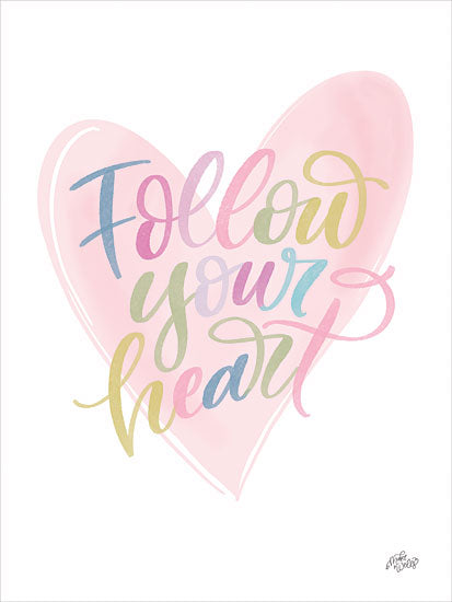 MakeWells MW115 - MW115 - Follow Your Heart - 12x16 Inspirational, Follow Your Heart, Typography, Signs, Textual Art, Heart, Tween, Motivational from Penny Lane