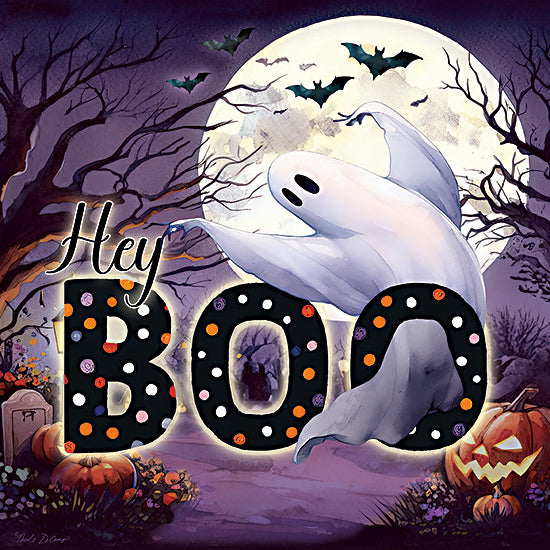 Nicole DeCamp ND284 - ND284 - Hey Boo - 12x12 Halloween, Ghost, Graveyard, Hey Boo, Typography, Signs, Textual Art, Polka Dots, Trees, Bats, Moon, Jack O'Lanterns from Penny Lane