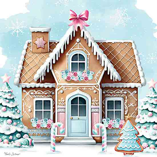 Nicole DeCamp ND315 - ND315 - Candyland Gingerbread House - 12x12 Christmas, Holidays, Fantasy, Gingerbread House, Candy, Winter, Snow, Candyland Gingerbread House from Penny Lane