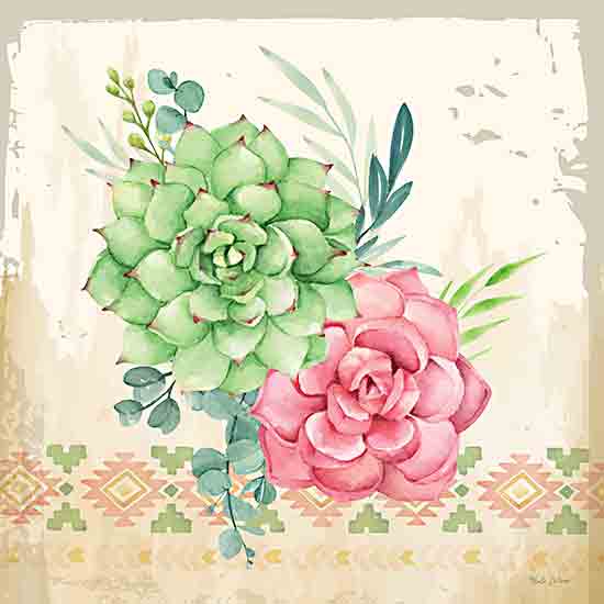 Nicole DeCamp ND338 - ND338 - Southwest Succulents I - 12x12 Succulents, Cactus, Greenery, Eucalyptus, Southwestern, Aztec Pattern from Penny Lane