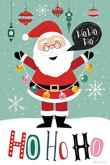 Nicole DeCamp ND379 - ND379 - Ho Ho Ho Santa - 12x18 Christmas, Holidays, Santa Claus, Ho Ho Ho, Typography, Signs, Textual Art, Ornaments, Winter, Snowflakes from Penny Lane