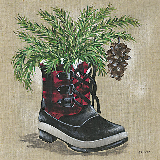 Julie Norkus NOR120 - NOR120 - Midwest Winter - 12x12 Boots, Winter, Pinecone, Pine Tree Branches, Still Life from Penny Lane
