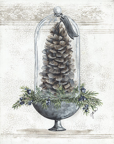 Julie Norkus NOR186 - NOR186 - Sugar Cone Under Glass - 12x16 Still Life, Nature, Pine Cone, Cloche, Greenery, Patterns from Penny Lane