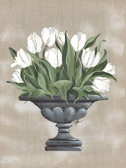 Julie Norkus NOR202 - NOR202 - Tulip Urn - 12x16 Tulips, Flowers, White Tulips, Vase, Urn, Botanical from Penny Lane