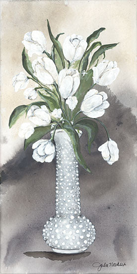 Julie Norkus NOR217 - NOR217 - Hobnail Tulips - 10x20 Tulips, White Flowers, Flowers, Hobnail Vase, White Vase, Bouquet, Blooms, Botanical from Penny Lane