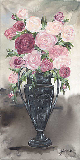 Julie Norkus NOR218 - NOR218 - Ranunculus Topiary - 10x20 Ranunculus, Flowers, Pink, Vase, Black Vase, Bouquet, Blooms, Botanical from Penny Lane