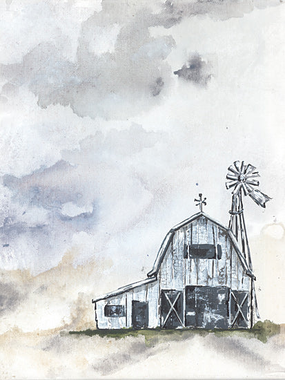 Julie Norkus NOR243 - NOR243 - Haven Mini Barn - 12x16 Abstract, Barn, White Barn, Farm, Simplistic from Penny Lane