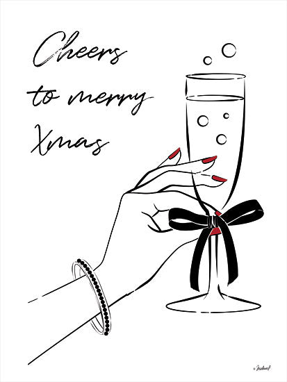 Martina Pavlova PAV286 - PAV286 - Christmas Cheers - 12x16 Christmas, Signs, Typography, Champagne, Bow, Fashion from Penny Lane
