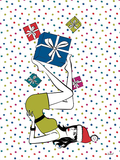 Martina Pavlova PAV328 - PAV328 - Christmas Games - 12x16 Dots, Christmas, Santa Hat, Woman, Presents, Fashion, Tween from Penny Lane