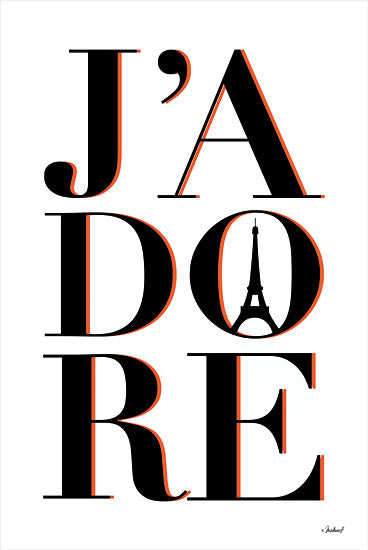 Martina Pavlova PAV470 - PAV470 - J'Adore - 12x18 J'Adore, France, French, European, I Love, Love, Typography, Signs from Penny Lane