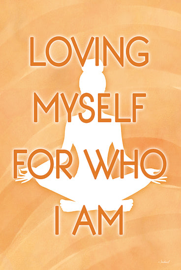 Martina Pavlova PAV492 - PAV492 - Loving Myself For Who I Am - 12x18 Loving Myself, Yoga, Yoga Pose, Woman, Typography, Signs from Penny Lane