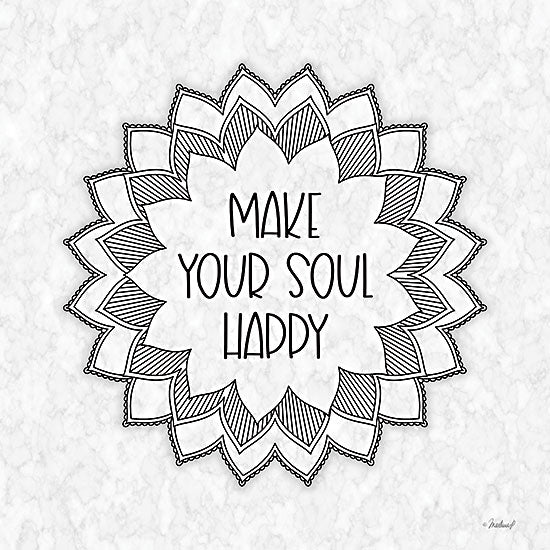 Martina Pavlova PAV502 - PAV502 - Make Your Soul Happy - 12x12 Motivational, Make Your Soul Happy, Flower, Petals, Typography, Signs, Black & White from Penny Lane