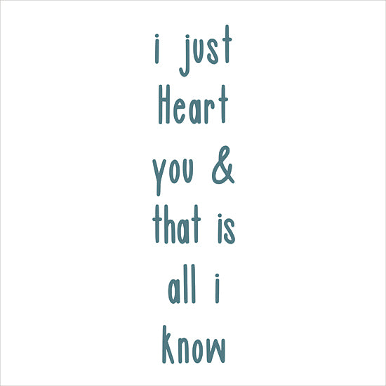 Lauren Rader RAD1406 - RAD1406 - Love All I Know - 12x12 Inspirational, I Just Heart You & That is All I Know, Typography, Signs, Textual Art from Penny Lane