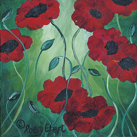 Roey Ebert REAR162 - Poppies in Bloom - Abstract, Floral, Poppies from Penny Lane Publishing