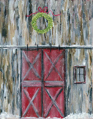 REAR255 - Holiday Red Barn Door - 0
