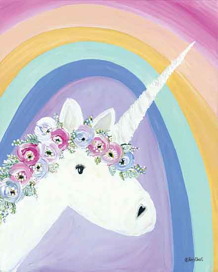 Rory Ebert REAR311 - REAR311 - Floral Unicorn I - 12x16 Unicorn, Flowers, Rainbow from Penny Lane