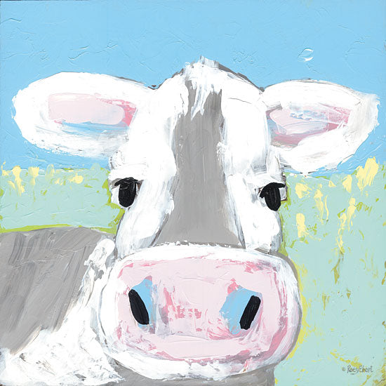 Roey Ebert REAR366 - REAR366 - Moo - 12x12 Abstract, Cow, Farm Animal, Pastel Colors from Penny Lane