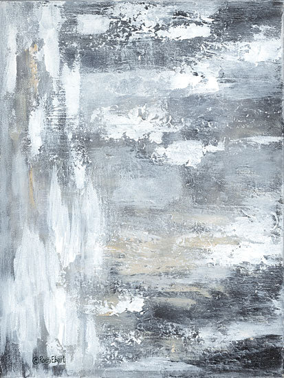 Roey Ebert REAR408 - REAR408 - Rain Puddles - 16x12 Abstract, White, Blue, Black, Brush Strokes, Contemporary from Penny Lane