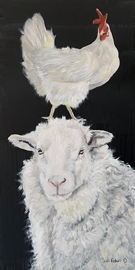 Suzi Redman RED144 - RED144 - Roosting Spot  - 9x18 Sheep, Rooster, Animal Stack, Farm Animals from Penny Lane
