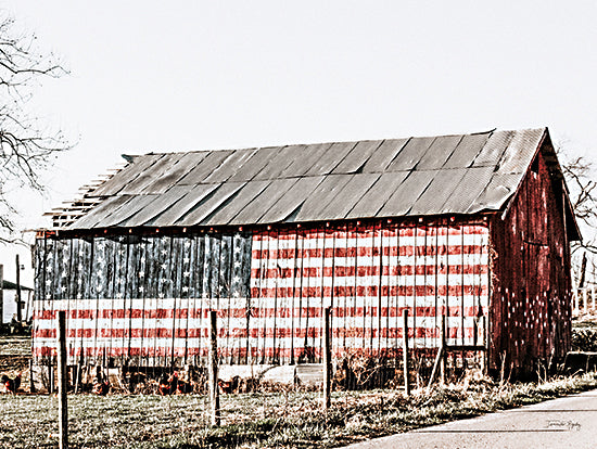 Jennifer Rigsby RIG100 - RIG100 - American Flag Barn - 16x12 Independence Day, Patriotic, American Flag, Barn, Farm, Vintage, Old Barn, Americana, Summer, Farmhouse/Country, Photography from Penny Lane