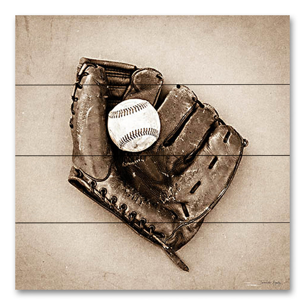 Jennifer Rigsby RIG126PAL - RIG126PAL - Vintage Baseball - 12x12 Sports, Baseball, Glove, Vintage, Photography, Sepia, Masculine, Children from Penny Lane