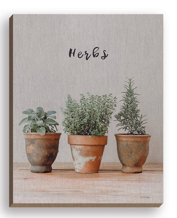 Jennifer Rigsby RIG171FW - RIG171FW - Farmhouse Herbs II - 16x20 Still Life, Potted Herbs, Clay Pots, Herbs, Farmhouse, Typography, Signs, Textual Art, Country from Penny Lane