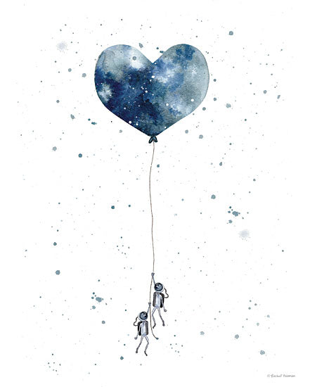 Rachel Nieman RN115 - RN115 - Heart on Balloon - 12x16 Heart, Astronauts, Balloon from Penny Lane