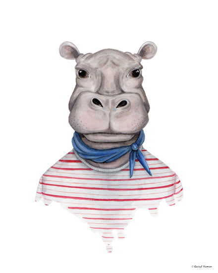 Rachel Nieman RN130 - RN130 - Hippo in Handkerchief - 12x16 Hippo, Handkerchief, Portrait from Penny Lane