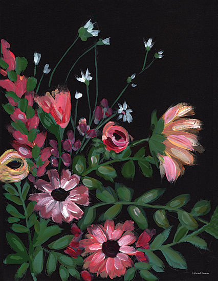 Rachel Nieman RN157 - RN157 - Dark and Moody Florals 1   - 12x16 Flowers, Greenery, Black Background, Blooms, Botanical from Penny Lane