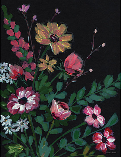 Rachel Nieman RN158 - RN158 - Dark and Moody Florals 2   - 12x16 Flowers, Greenery, Black Background, Blooms, Botanical from Penny Lane