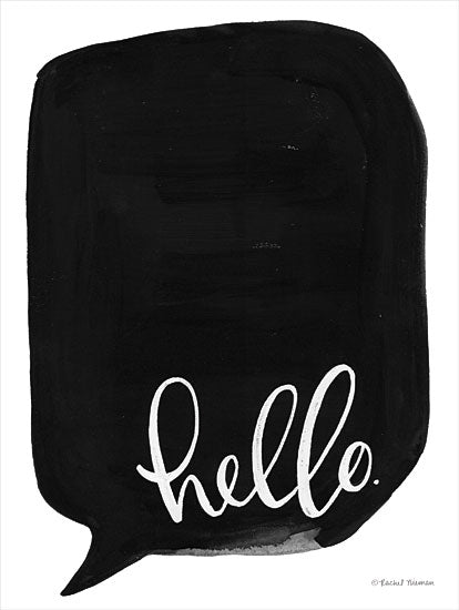 Rachel Nieman RN196 - RN196 - Hello - 12x16 Hello, Talking Bubble, Black & White from Penny Lane