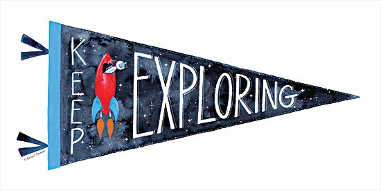 Rachel Nieman RN280 - RN280 - Keep Exploring Pennant - 18x9 Keep Exploring, Space, Space Ship, Pennant, Astronomy, Celestial, Children, Tweens, Signs from Penny Lane