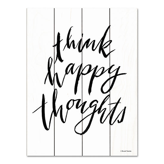 Rachel Nieman RN297PAL - RN297PAL - Think Happy Thoughts - 12x16 Think Happy Thoughts, Motivational, Black & White, Typography, Signs from Penny Lane