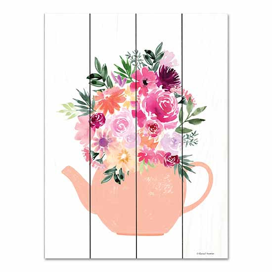 Rachel Nieman RN376PAL - RN376PAL - Floral Teapot - 12x16 Floral Teapot, Flowers, Teapot, Bouquet, Botanical, Kitchen, Whimsical from Penny Lane